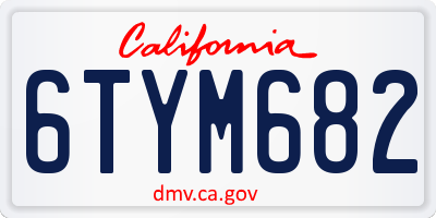 CA license plate 6TYM682