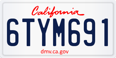 CA license plate 6TYM691