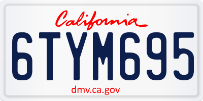 CA license plate 6TYM695