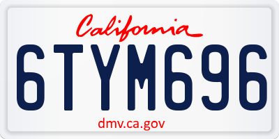 CA license plate 6TYM696