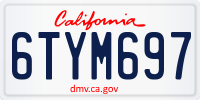 CA license plate 6TYM697