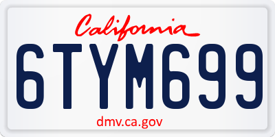 CA license plate 6TYM699