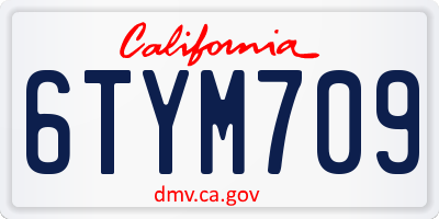CA license plate 6TYM709