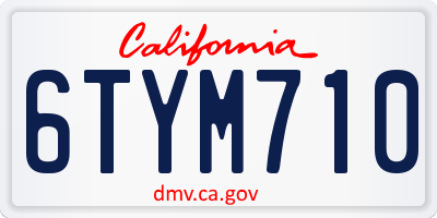 CA license plate 6TYM710