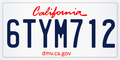 CA license plate 6TYM712
