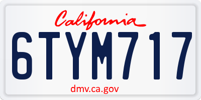 CA license plate 6TYM717