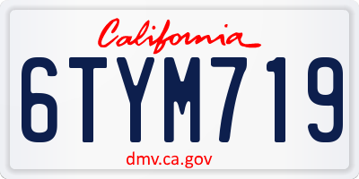 CA license plate 6TYM719