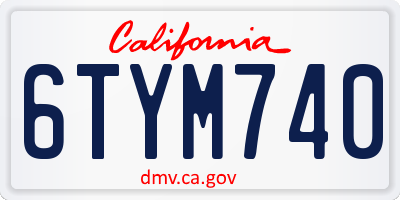 CA license plate 6TYM740