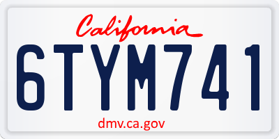 CA license plate 6TYM741