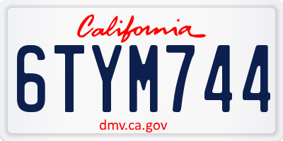 CA license plate 6TYM744