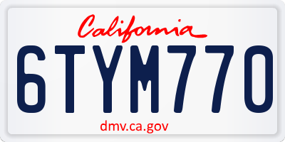CA license plate 6TYM770