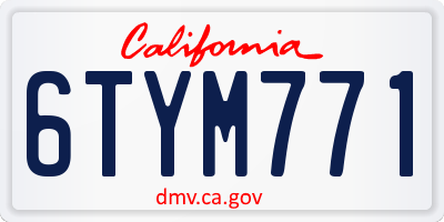 CA license plate 6TYM771