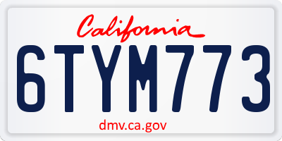 CA license plate 6TYM773