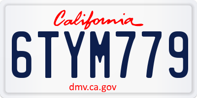 CA license plate 6TYM779