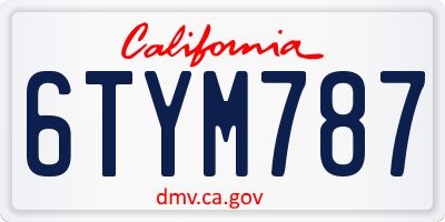 CA license plate 6TYM787
