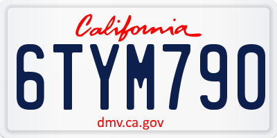 CA license plate 6TYM790