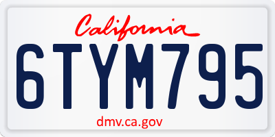 CA license plate 6TYM795