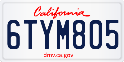 CA license plate 6TYM805