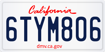 CA license plate 6TYM806