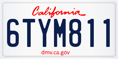 CA license plate 6TYM811