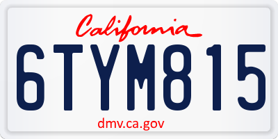 CA license plate 6TYM815