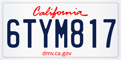 CA license plate 6TYM817