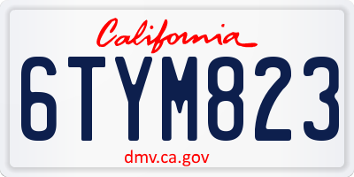 CA license plate 6TYM823