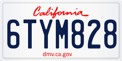 CA license plate 6TYM828