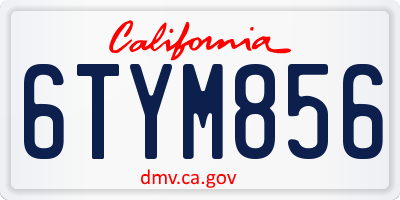 CA license plate 6TYM856