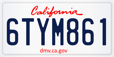 CA license plate 6TYM861