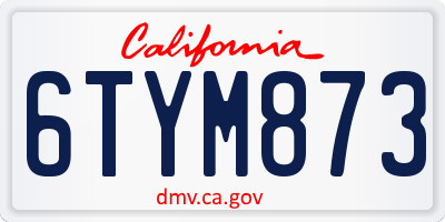 CA license plate 6TYM873