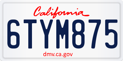 CA license plate 6TYM875