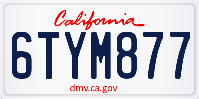 CA license plate 6TYM877
