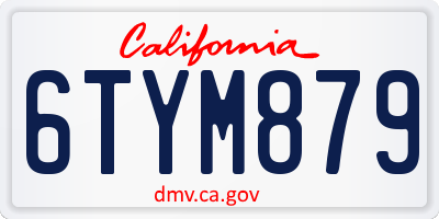 CA license plate 6TYM879