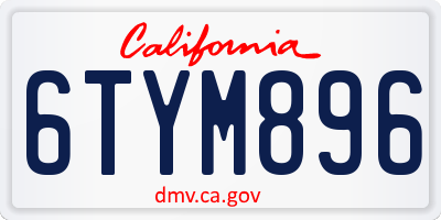 CA license plate 6TYM896