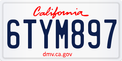 CA license plate 6TYM897