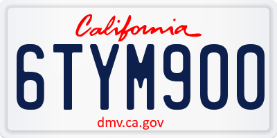 CA license plate 6TYM900