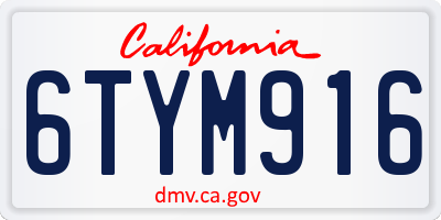 CA license plate 6TYM916