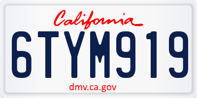 CA license plate 6TYM919
