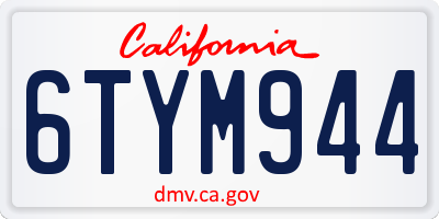 CA license plate 6TYM944