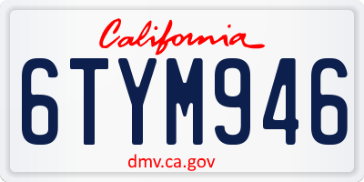 CA license plate 6TYM946