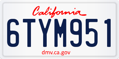 CA license plate 6TYM951