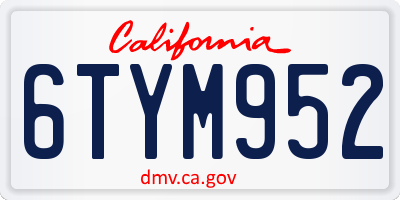 CA license plate 6TYM952