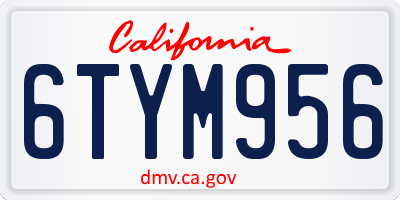 CA license plate 6TYM956