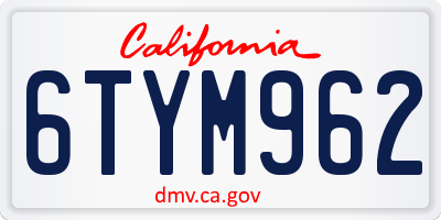 CA license plate 6TYM962