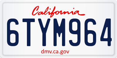 CA license plate 6TYM964