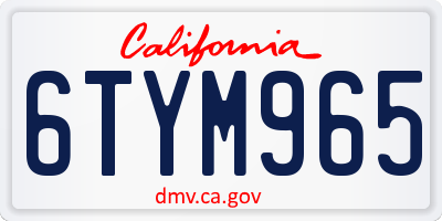 CA license plate 6TYM965