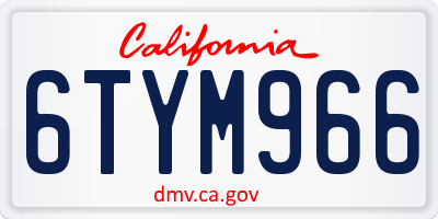 CA license plate 6TYM966