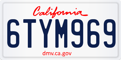 CA license plate 6TYM969