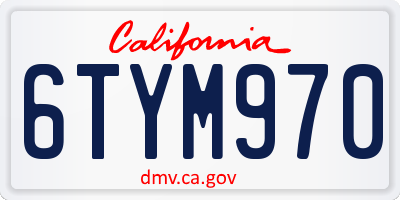 CA license plate 6TYM970